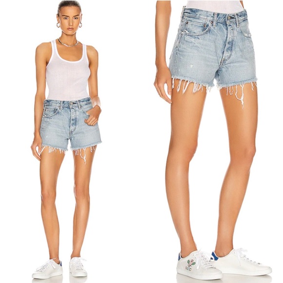 MOUSSY High Rise Cut Off Denim Shorts NWT SIZE 0 - Picture 3 of 12
